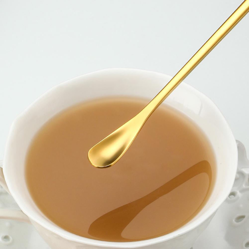 4Pcs 304 Stainless Steel 7.68inch Stirring Spoon Juice Ice Cream Scoop Coffee Tea Spoon Bar Tableware Kitchen Tool Seasoning Mixing Dessert