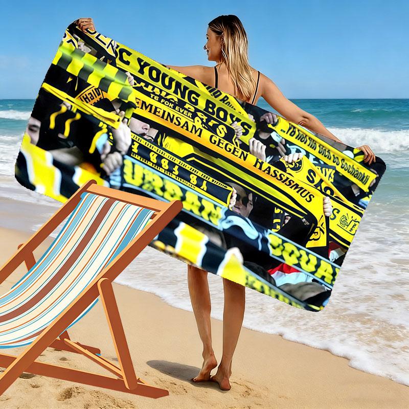 YB Print Beach Towel, Large Soft Quick Dry Towel for Beach Camping Swimming