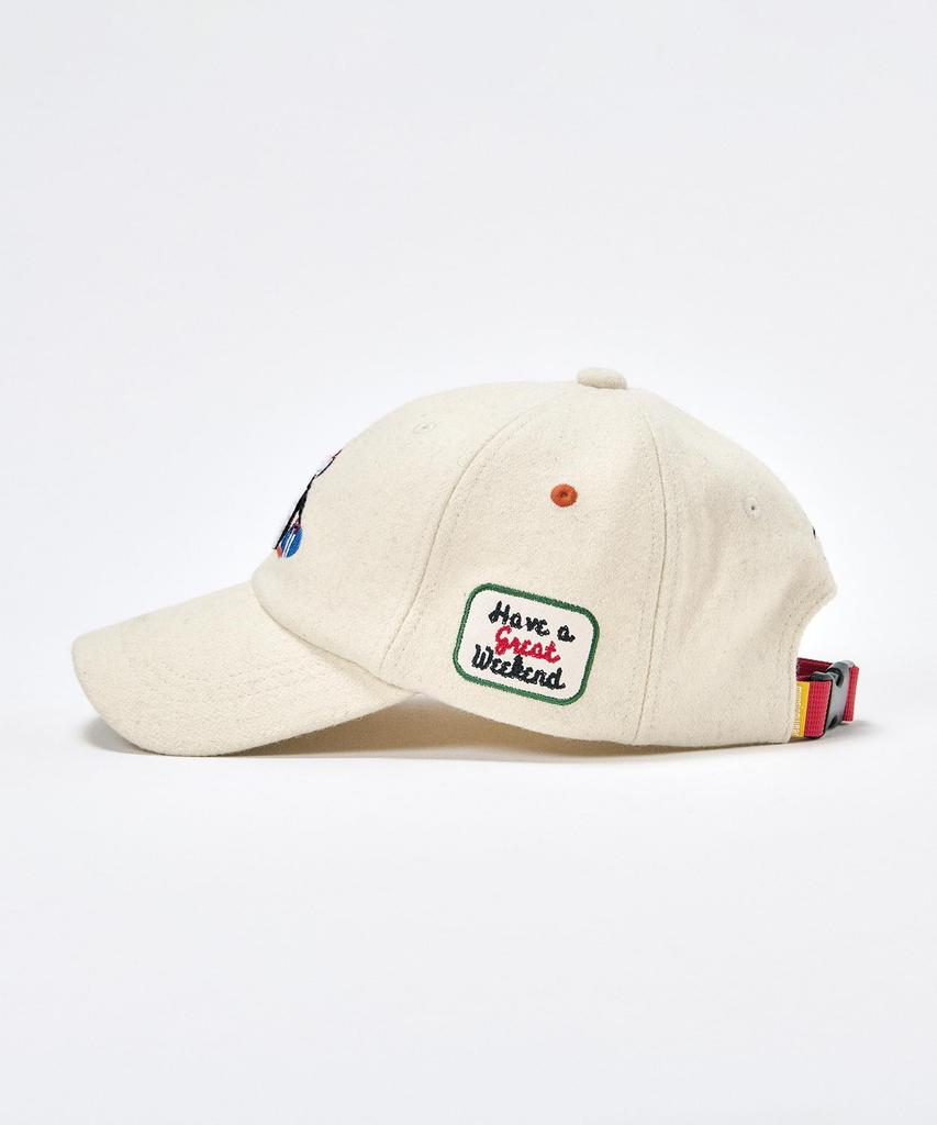 [Munsingwear] Cap, Character Design, Flannel Material, One-Touch Buckle, Cute, Golf, MG4FCP20L, Women's, WH00 (White)