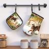 2PS Donkey & Floral Illu2PStration Oven Mitt2PS - Heat Re2PSi2PStant, 10.6x6.7 Inch Polye2PSter Kit