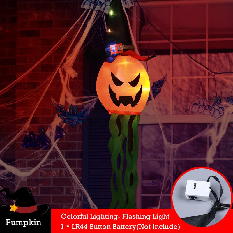 

Светодиодные фонари на тему Хэллоуина, гирлянда из тыквенных призрачных огней для двора, подвесные украшения для магазина, атмосфера ужаса, декор для вечеринки Pumpkin-B