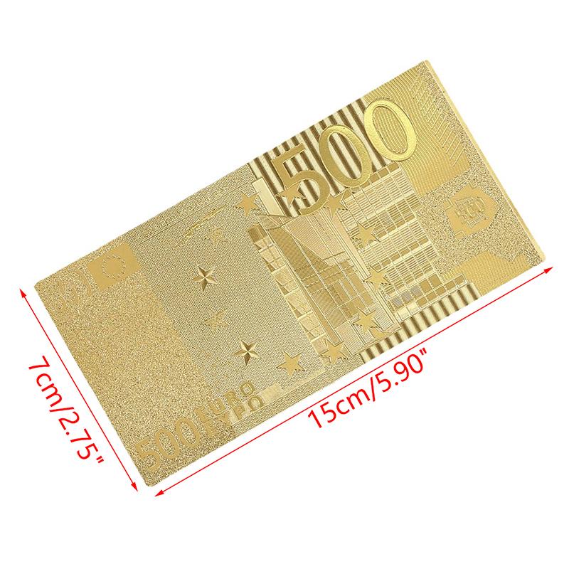 Złote banknoty z folii 24K Pełny 7 sztukowy zestaw euro Kolekcja banknotów Dekoracja Pamiątka Prezent Wodoodporne Kreatywne Euro
