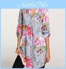 Elegante Blusa Bb da Donna con Stampa Floreale Scollo a V Taglia Grande Tunica Per Tutte le Stagioni