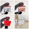 Polka Dot Lace Plaid Handbag Bowknot Sweet Crossbody Bag Portable Lattice Cherry Handbag  Students