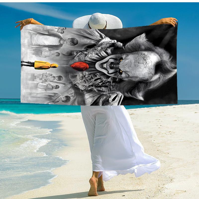 1pc Pennywise3 Beach Towel, Comfortable and Thick, and Swimming/Bath/Picnic/Camping Towel, Suitable for Seaside Beaches