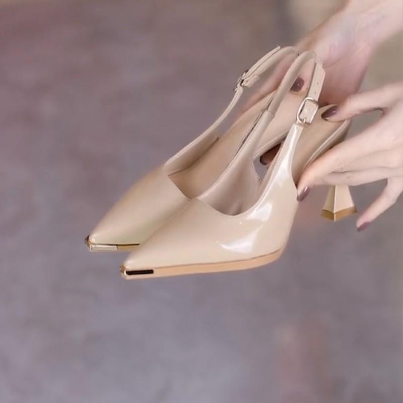 Fashion 2025 New Luxury Designer Summer Women Sandals Fashion Pointed Toe Singbacks Shoes Ladies Elegant High Heel Party Sandals