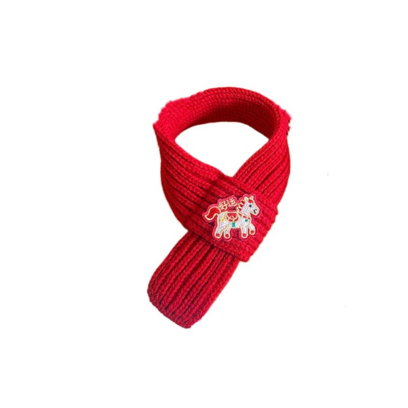 New Year Celebration Decoration Pet New Year Scarf Warm Knitted Neckerchief Pet Cat And Dog Red Scarf Pet Accessories Supplies