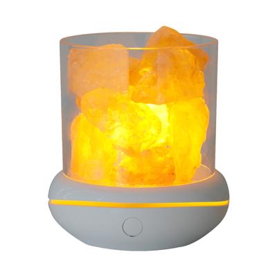 Crystal Salt Stone Night Light 7 Colors LED Rock Crystal Lamp Portable USB Essential Oil Diffuser
