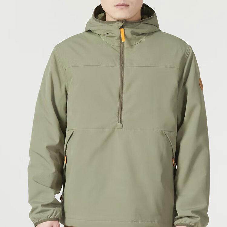 Timberland Solid Color Logo Outdoor Windproof Warm Hooded Cotton Jacket Men Jackets Green A43MR-590
