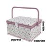 Large Sewing Basket Multi-Compartment With Removable Tray Handle Portable Sewing Organizer Vintage Box For Thread Needles