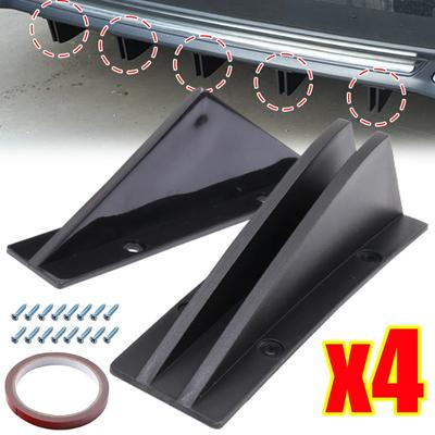 4Pcs Car Modification Spoiler Universal Car Rear Bumper Lip Anti-collision Protection Spoiler Carbon Fibre Mini Triangle Spoiler