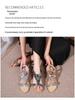 Women's 2025 Spring Rhinestone Bohemian Flat Sandals, Round Toe, Plus Size Available.