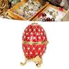 Egg Trinket Box Zinc Alloy Sparkling Rhinestone Exquisite Elegant Metal Jewelry Box for Family   Storage
