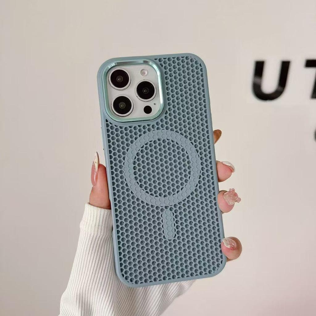Magsafe magnetic suction honeycomb heat dissipation is suitable for iPhone16promax frame bracket Apple 14 mobile phone case 15.