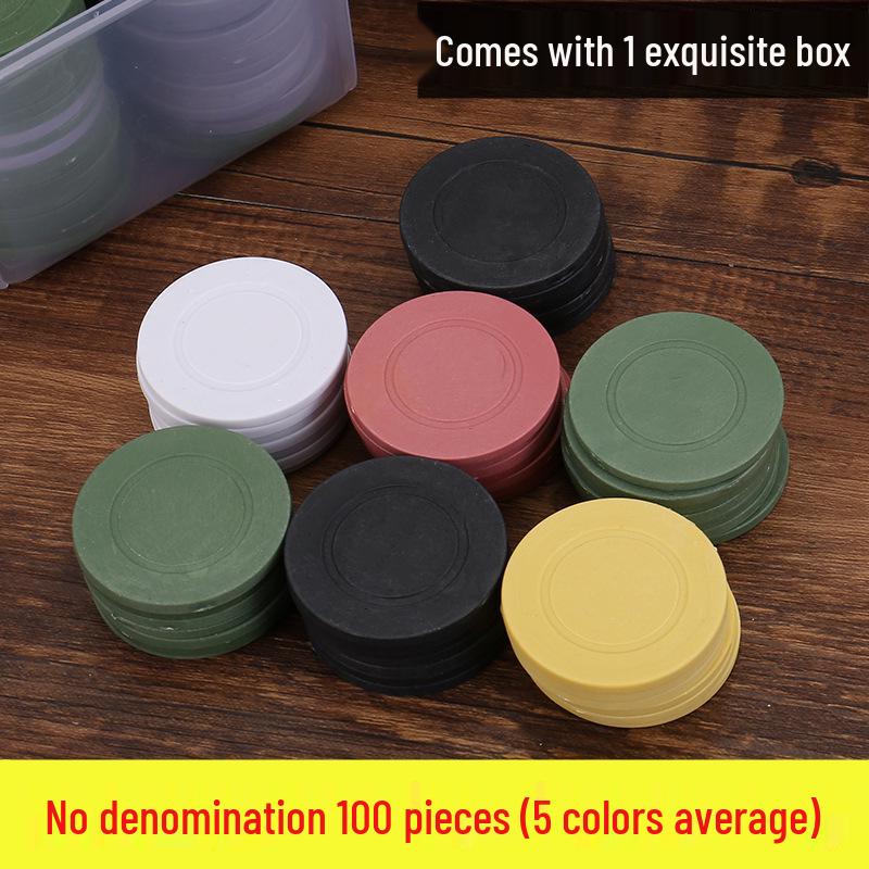 Boxed Set: 100 Plastic Baccarat Mahjong Poker Machine Tokens