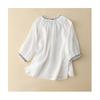 New Embroidered V-neck Summer Women Blosue Short Sleeve Loose T-shirt Ladies Sweet Solid Color Lace-up Shirts Office Clothing