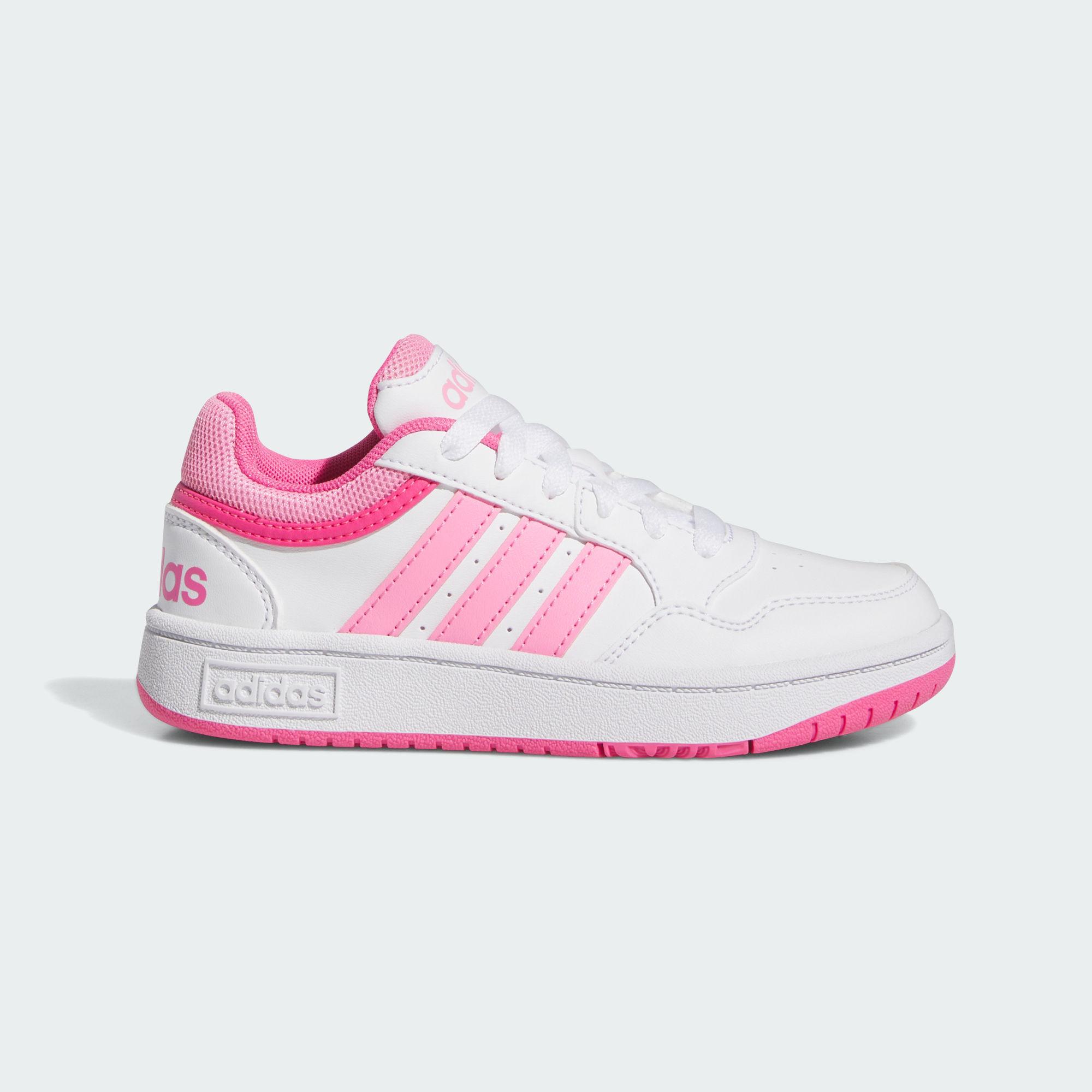 Adidas Hoops 3.0 Low top Children s Basketball Shoes White/Blessing Pi 28