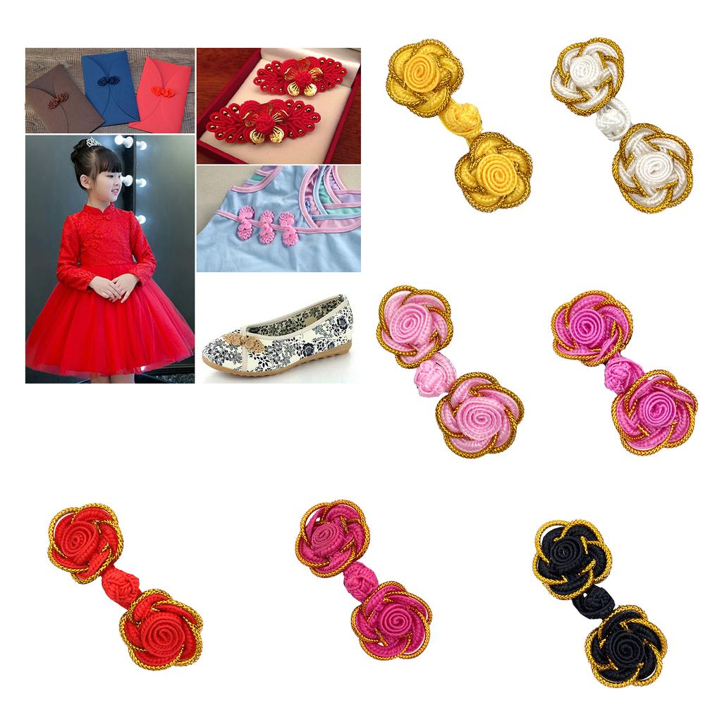 Hand Sewing Flower Button Fasteners Chinese Knot Closure Cheongsam Frog Buttons Silk Buckle Clothes Tang Suit Decoration