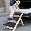 Outdoor Steps Dog Stairs Foldable Wooden Cat Climbing Ladder Non-slip Carpeted Ramp Ladder for Small Animals Climbing