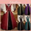 Elegant Renaissance Inspired Medieval Square Neck Dress Set For Women Perfect For Halloween