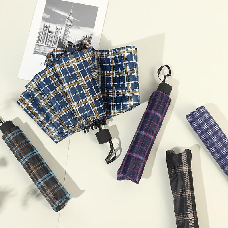 Nan Qiao Enlarged 3-Fold Classic Plaid Umbrella (21-inch Rib)