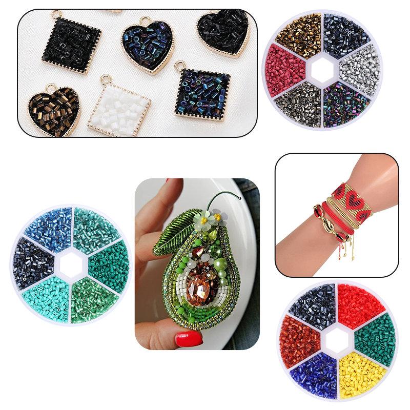 2mm Hexagon Shape Glass Tube beads Set Seed Beads Kits Charm Czech beads Bracelet Necklace DIY Jewelry Making Accessories