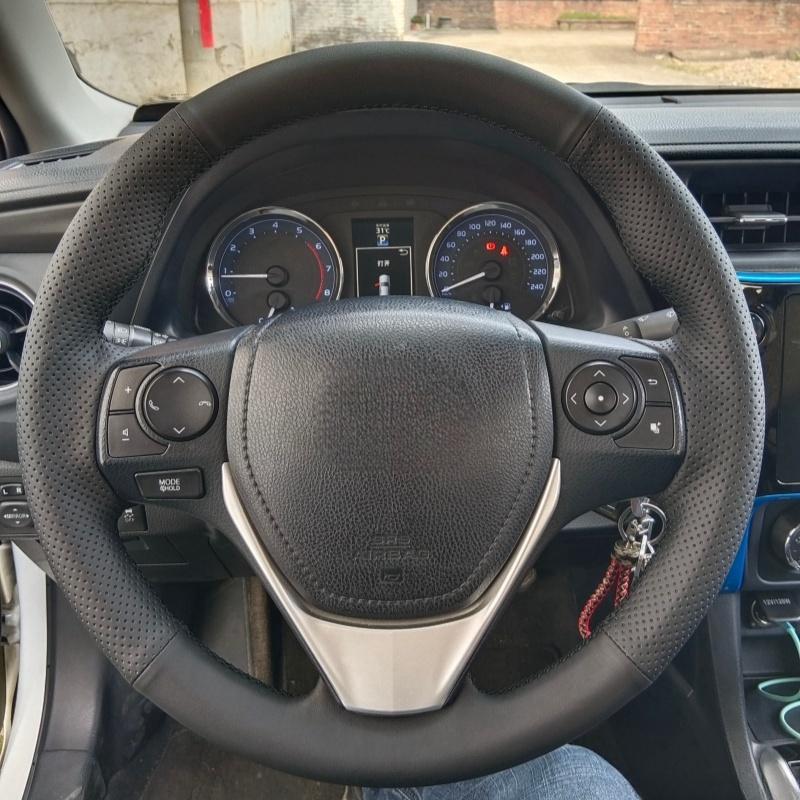 Steering Wheel Cover Faux Leather Breathable For Toyota E'Z RAV4 Corolla iM Scion Auris Braiding Cover For Toyota Steering Wheel