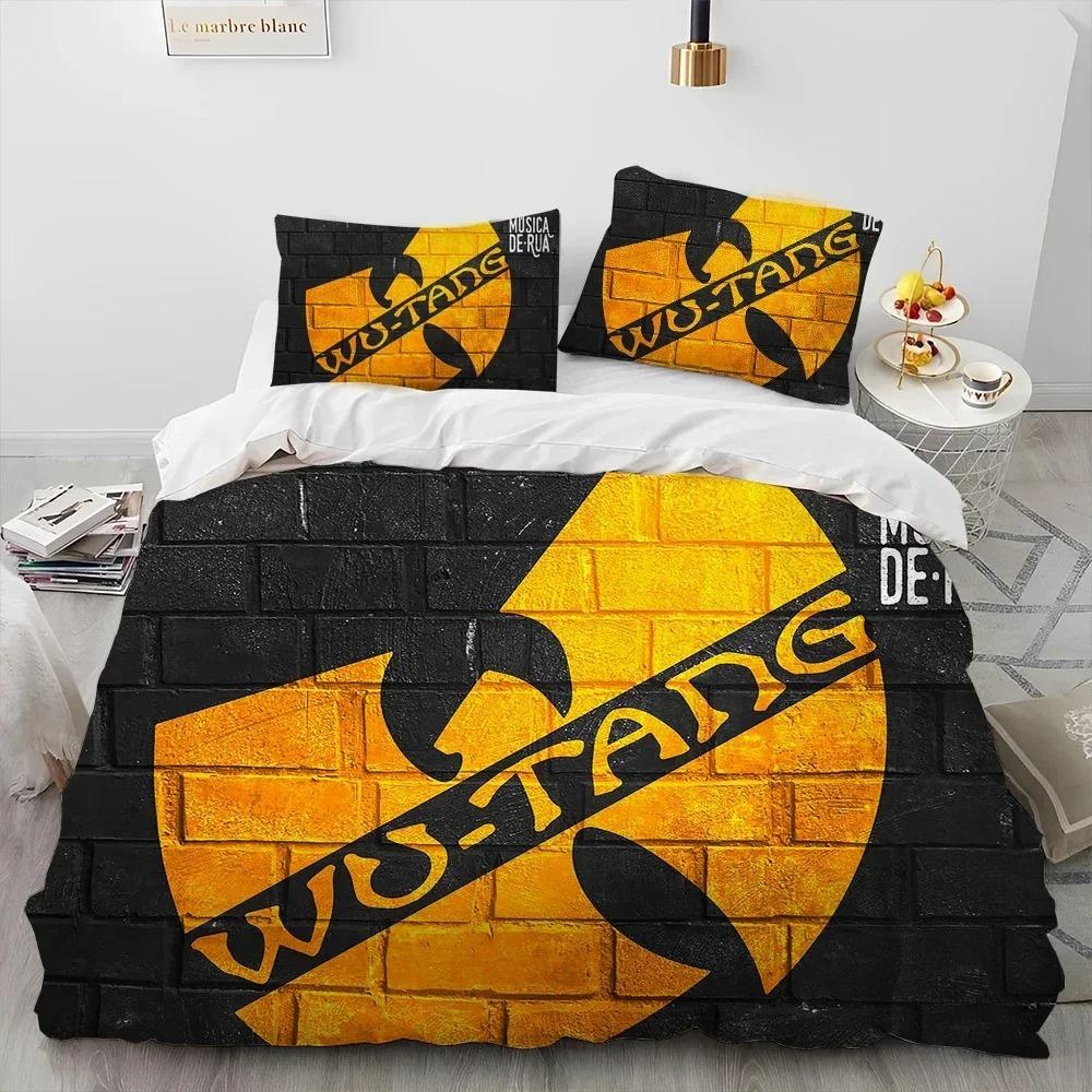 3D Wu T-TANG Clans Series Sign Täcke Sängkläder Set, Påslakan Sängset Örngott, King Queen Size Sängkläder Set Barn