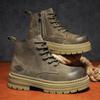 British Martin Boots New Winter Mid-top Thick-soled Heightening Rhubarb Boots High-top Retro Short Boots