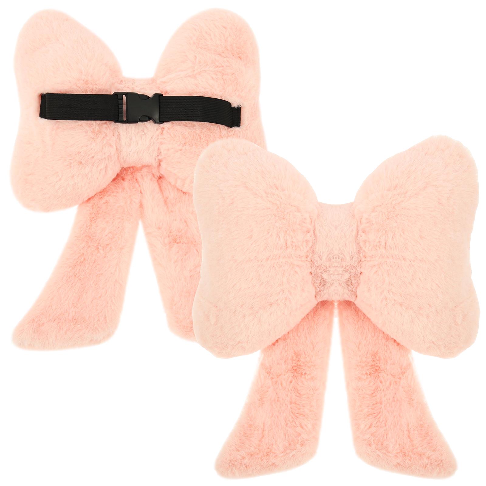 2Pcs Plush Bowknot Car Neck Headrest Pillow Maybach Design Soft Universal Adjustable Car Pillow Neck Rest Cushion High Quality