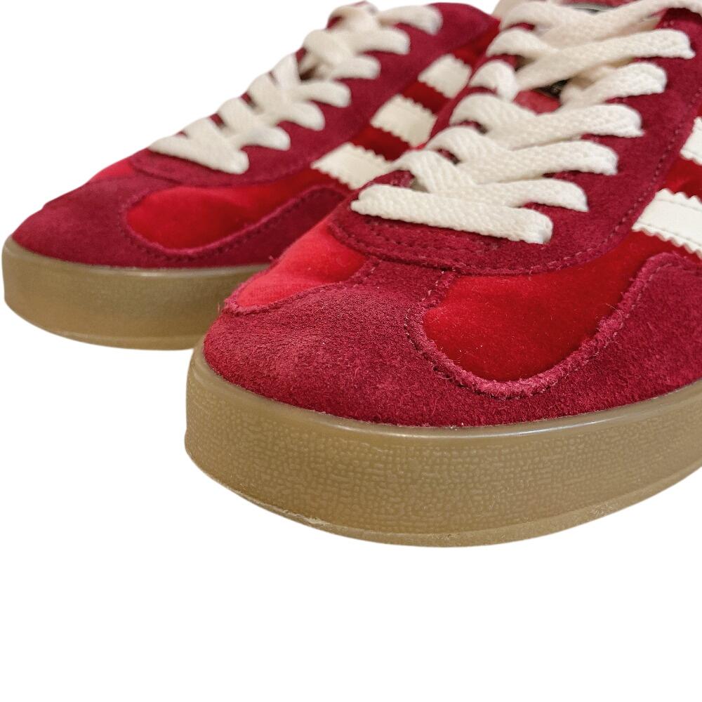 GUCCI Sneakers Velour Suede suede GAZELLE sneakers Red suede Used