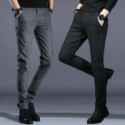 New Autumn Casual Trousers Male Korean Version of The Tide of Youth Small Straight Cotton Trousers Men's Slim Men's Trousers
