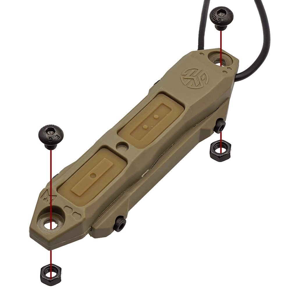 SOMOGEAR TAPS Dual Switch Replica with SUREFIRE and PEQ Plugs, 20mm Rail & M-LOK Mountable, Remote Switch (DE Dark Earth)