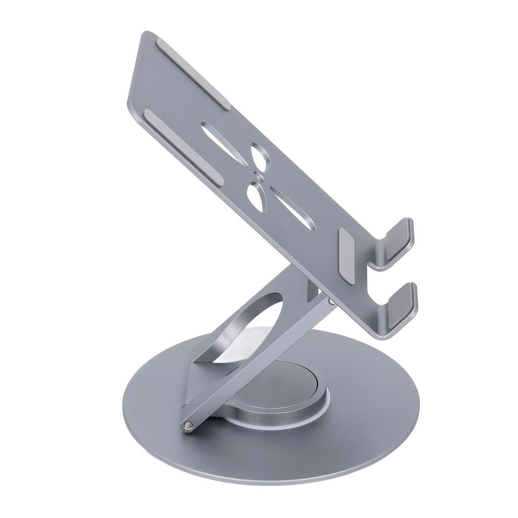 Desktop Phone Stand Dark Gray 360 Degrees  Rotating Foldable Aluminum Alloy Adjustable Phone Holder for