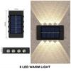 Solar LED Wall Light Outdoor Waterproof Dusk To Dawn Security Fence Lamp 6LED Bright for Garden Yard Patio Pathway Home Decor