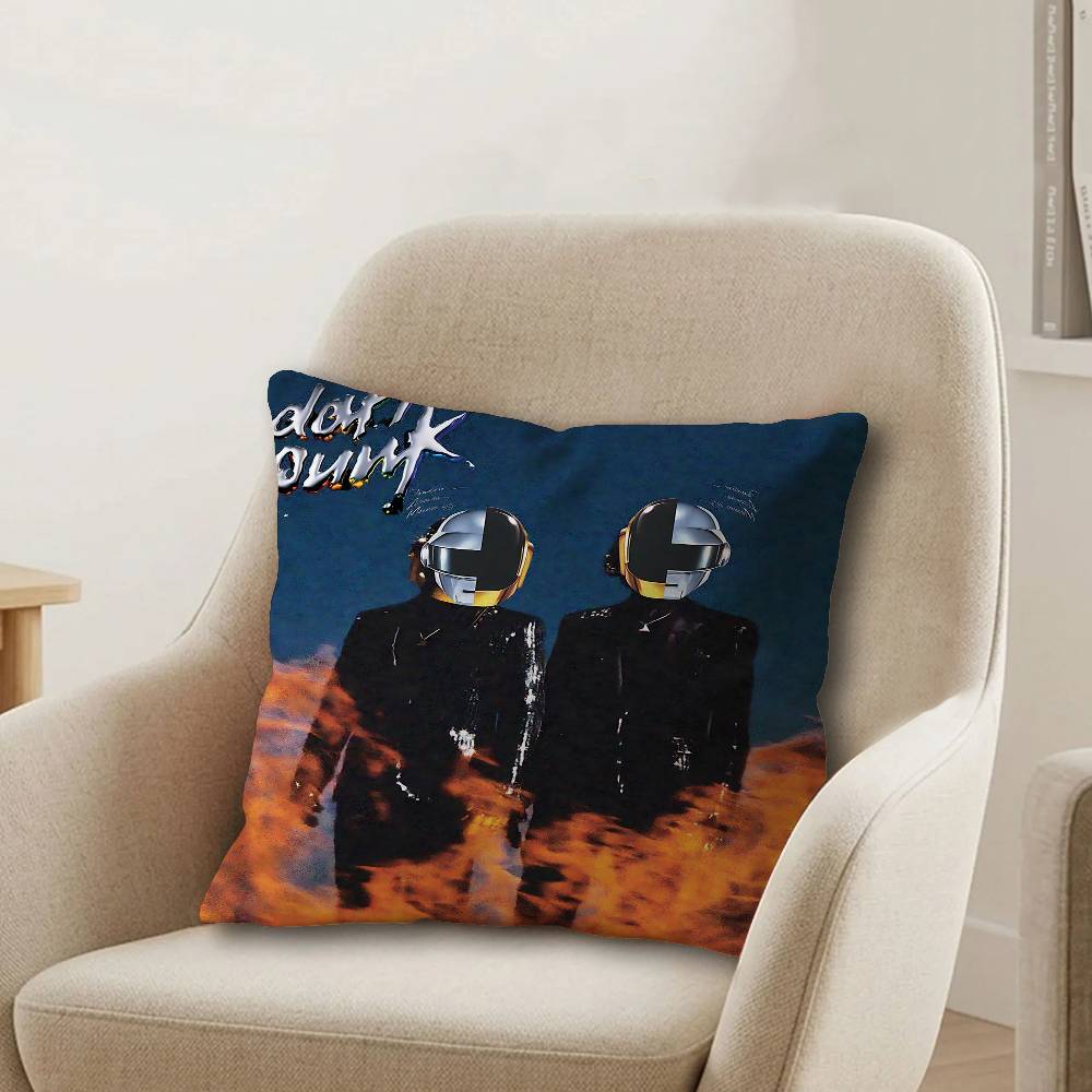 Music Rock Band DDaft Punk Office Cushion Pillowcase Car Cushion CoverXCM Lumbar Pillowcase Sofa Pillowcover