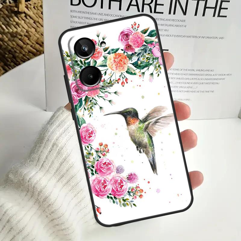 Hummingbird For Realme C75 C55 C71 C53 C67 C61 C33 C63 C51 C65 15 GT7 Pro 10 11 12 13 14 Pro Plus Case