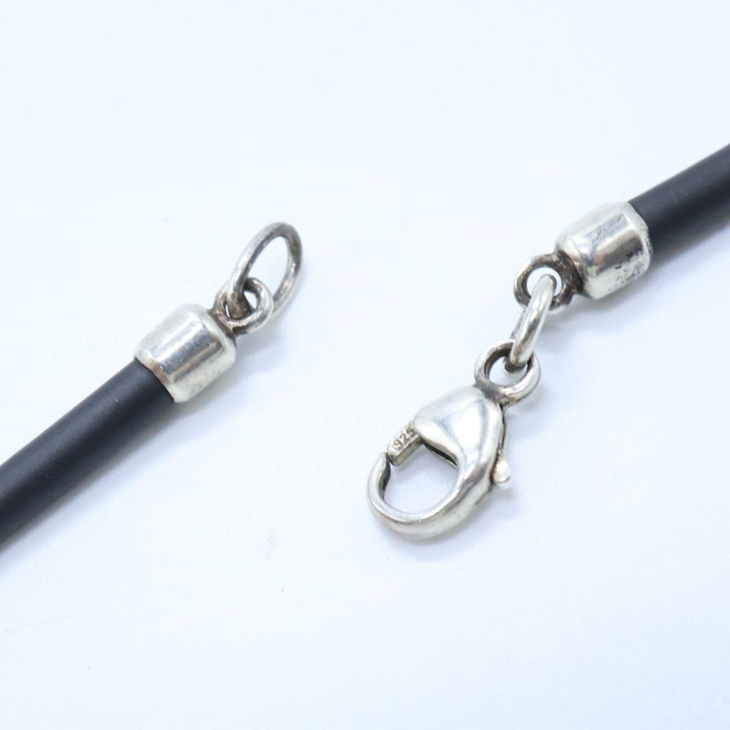 TIFFANY&Co. SV925 Narrow Barcode Necklace Silver / BlackUsed