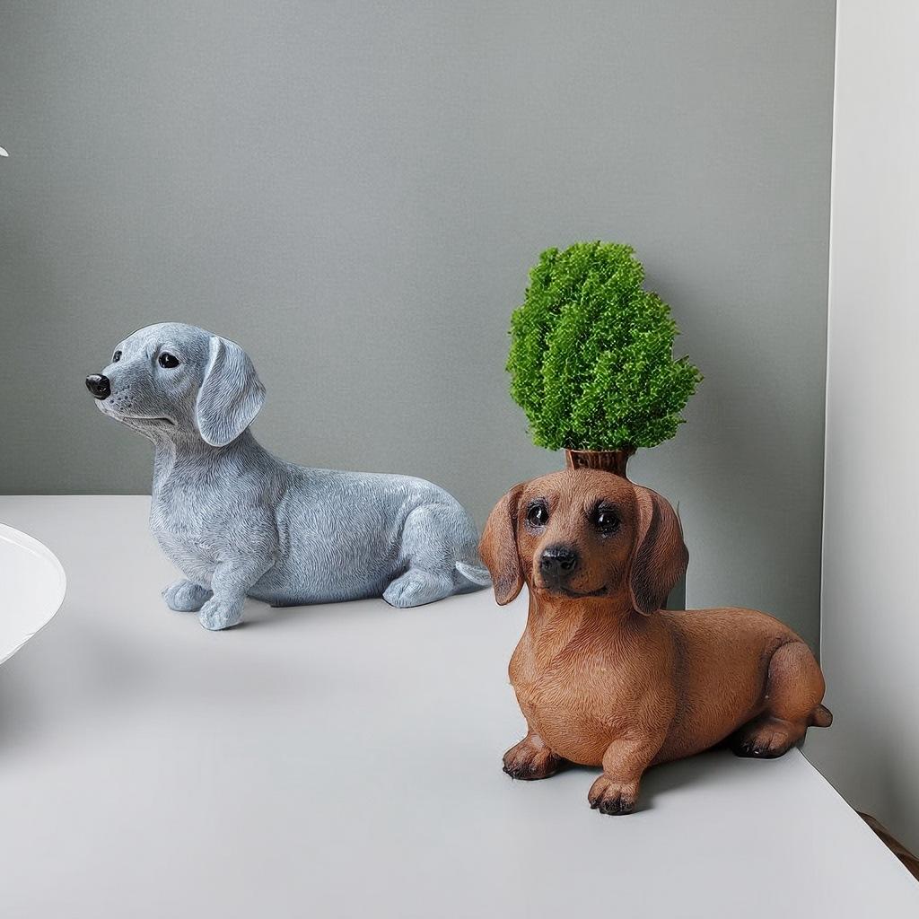 New Dachshund Ornaments Creative Home Living Room Resin Crafts Desktop Decoration Decorations
