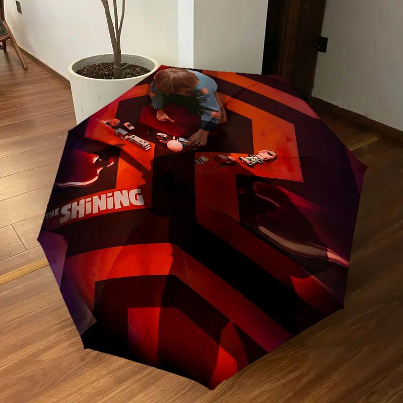 1pc The Shining Automatic Open/Close Umbrella Compact Folding Umbrella with 8-Rib Shaft lightweight esign, for Women/Men1135A