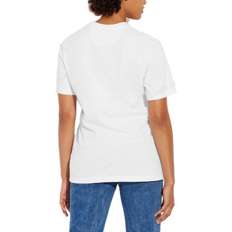 Coach Eternal Series Dinosaur Print Crew Neck Short Sleeve T-Shirt Men Tops White CF607-WTKH
