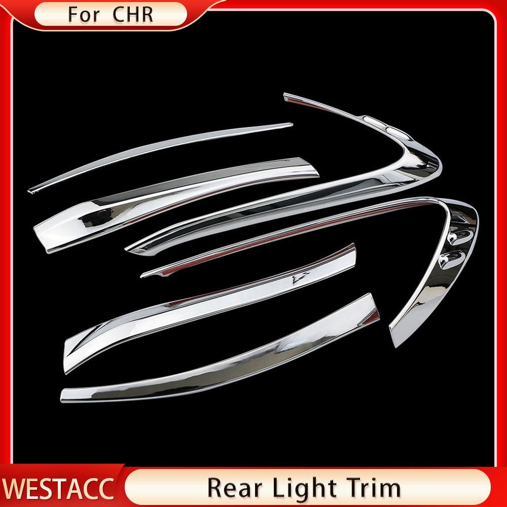 ABS Chrome Car Rear Light Lamp Cover Protective Sticker Trim for Toyota C-HR CHR 2016 2017 2018