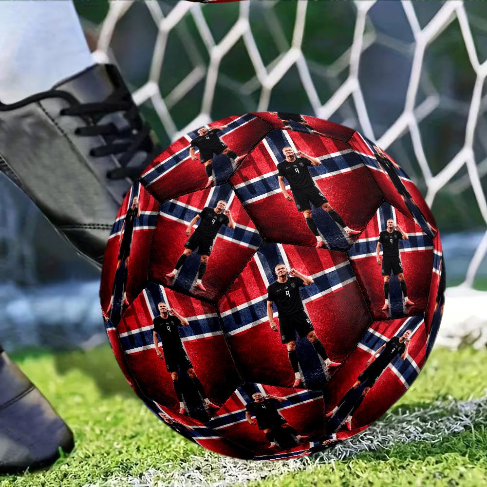 Haaland2 Size 5 Football Machine Sewn Indoor/Outdoor Training and Matches Ideal for Soccer Enthusiasts Birthday/Christmas Wedding Party Gift