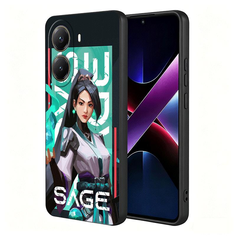 V-Valorant Sage Weiche Handyhülle für Xiaomi Poco X5 X6 X7 X8 Pro Max X3 F7 F8 Ultra M8 M7 M6 M5 Redmi 15 15C 14C 13C 12C X4 F6