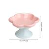 Ceramic Elevated Cat Bowl With Stand For Neck Protection, Raised Flower Design Food Water Plate Snack Dish