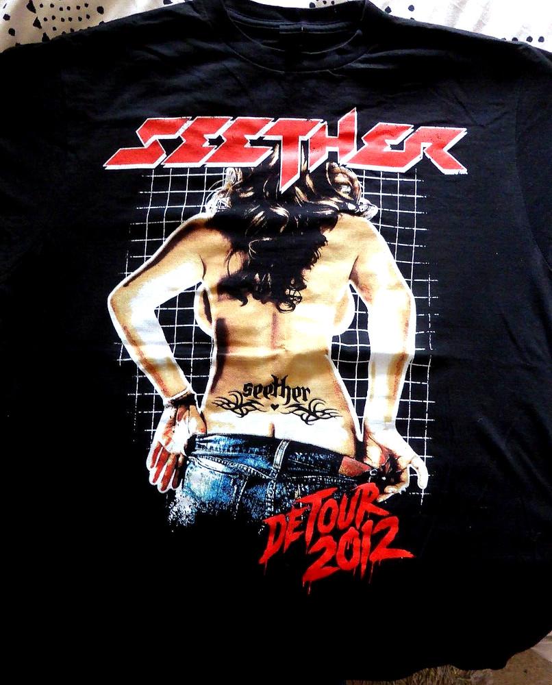 SEETHER  DETOUR 2012  T-Shirt Cotton Black Unisex S-5XL BO087 Unisex T-Shirt XL