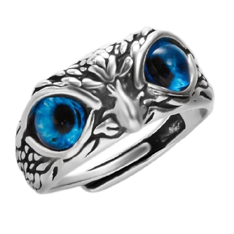 Fashion Vintage Cute Eyes Owl Ring For Men Women Open Rings Silver Color