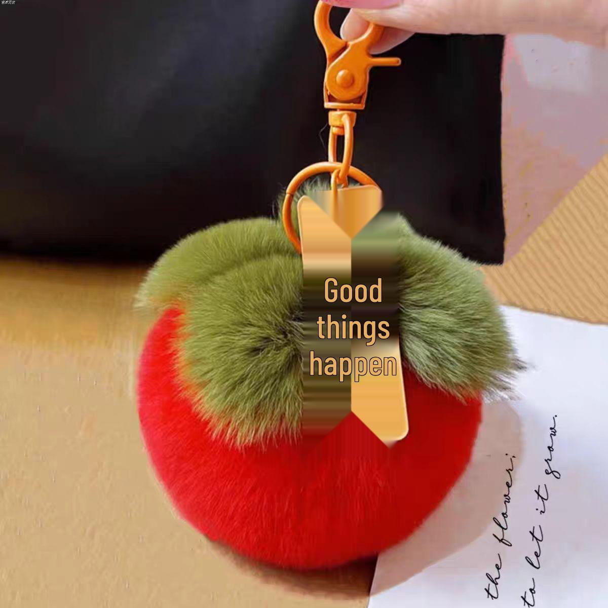 

Модный милый брелок-шарм из искусственного меха цвета хурмы Lifetime Good Things красный