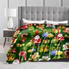 Festive Christmas Pattern Flannel blanket for bedroom, living room, sofa, and nap
