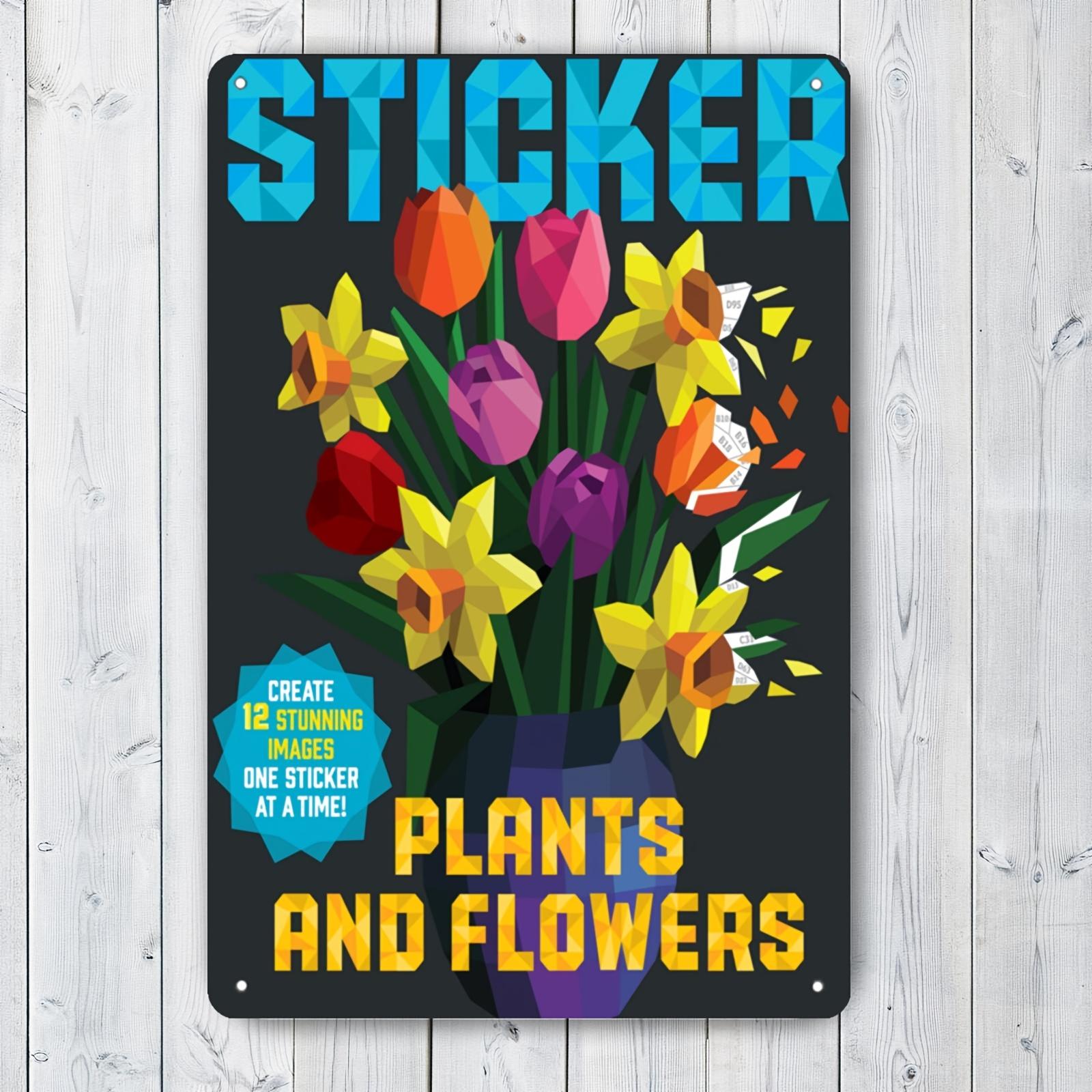 Tin sign Paint by sticker plants and flowers Gift to Family  unframed 20x30cm（7.8x11.8inch）